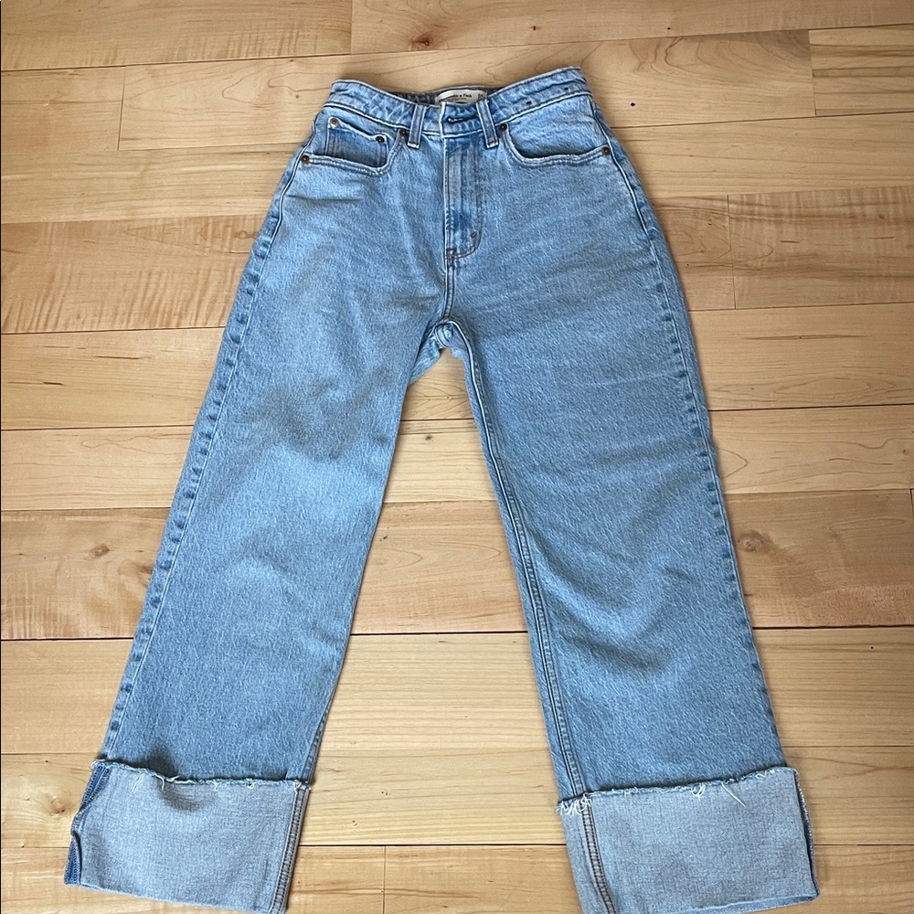 Abercrombie & Fitch Light Blue Cuffed Jeans